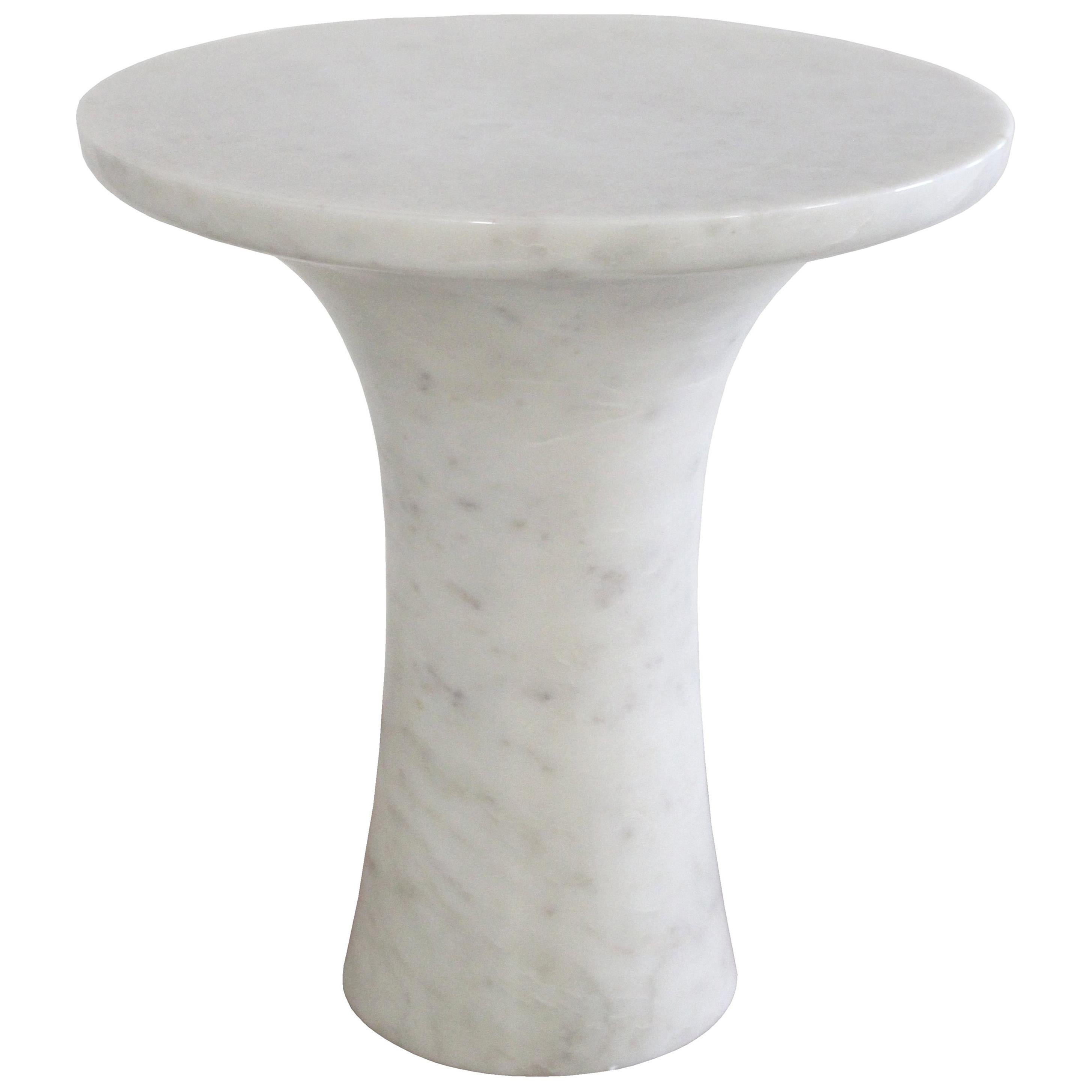Tabla Table in White Marble by Paul Mathieu for Stephanie Odegard For Sale