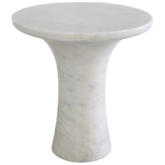 Tabla Table in White Marble by Paul Mathieu for Stephanie Odegard