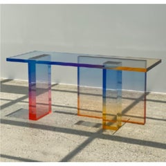 Blue Sandy Gradient Sunset Crystal Contemporary Dining Table 07 by Saerom Yoon