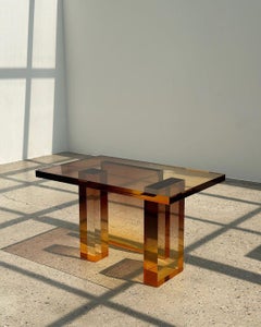Honey Amber Sunset Gradient Crystal Contemporary Dining Table 09 by Saerom Yoon