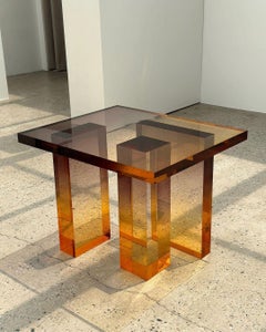 Goldener Bernstein Sonnenuntergang Gradient Crystal Contemporary Tisch 10 von Saerom Yoon