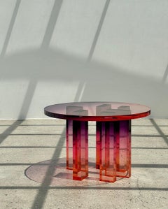 Amber Rose Sunset Gradient Crystal Contemporary Dining Table 12 by Saerom Yoon