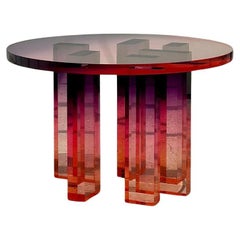 Amber Rose Sunset Gradient Crystal Contemporary Dining Table 12 by Saerom Yoon