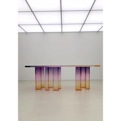 Gradient Acrylic Crystal Sunset Contemporary Art Dining Table 14 by Saerom Yoon