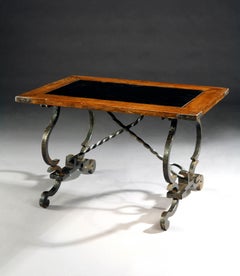 Table, 18th Century, Swiss, Baroque Oak Top, Slate