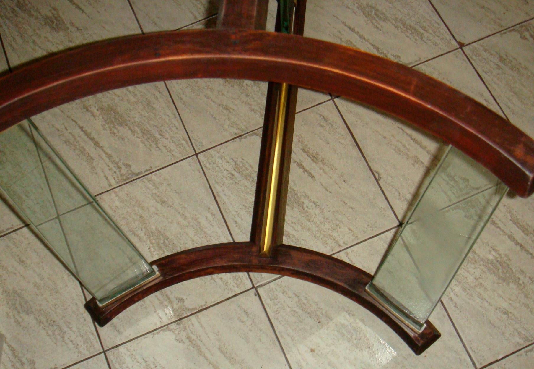 Table 1950 in Glass, Wood and Bronze, Italian For Sale 9