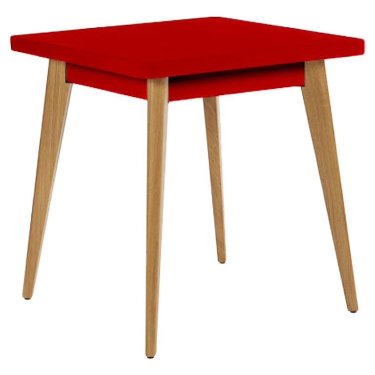 Table 55 70x70 Outdoor in Chili Pepper with Wooden Legs by Tolix, US For Sale