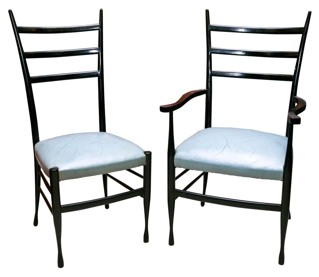 Table 8 personnes, 2 fauteuils et 6 chaises attribuées à Gio Ponti, 1965 Bon état - En vente à Ciudad Autónoma Buenos Aires, C