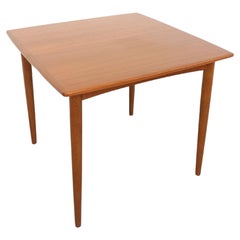 Table à manger carrée scandinave vintage des années 50 60 en teck avec rallonge
