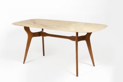 Table à manger en onyx et noyer d’Ico Parisi, Italie, 1950