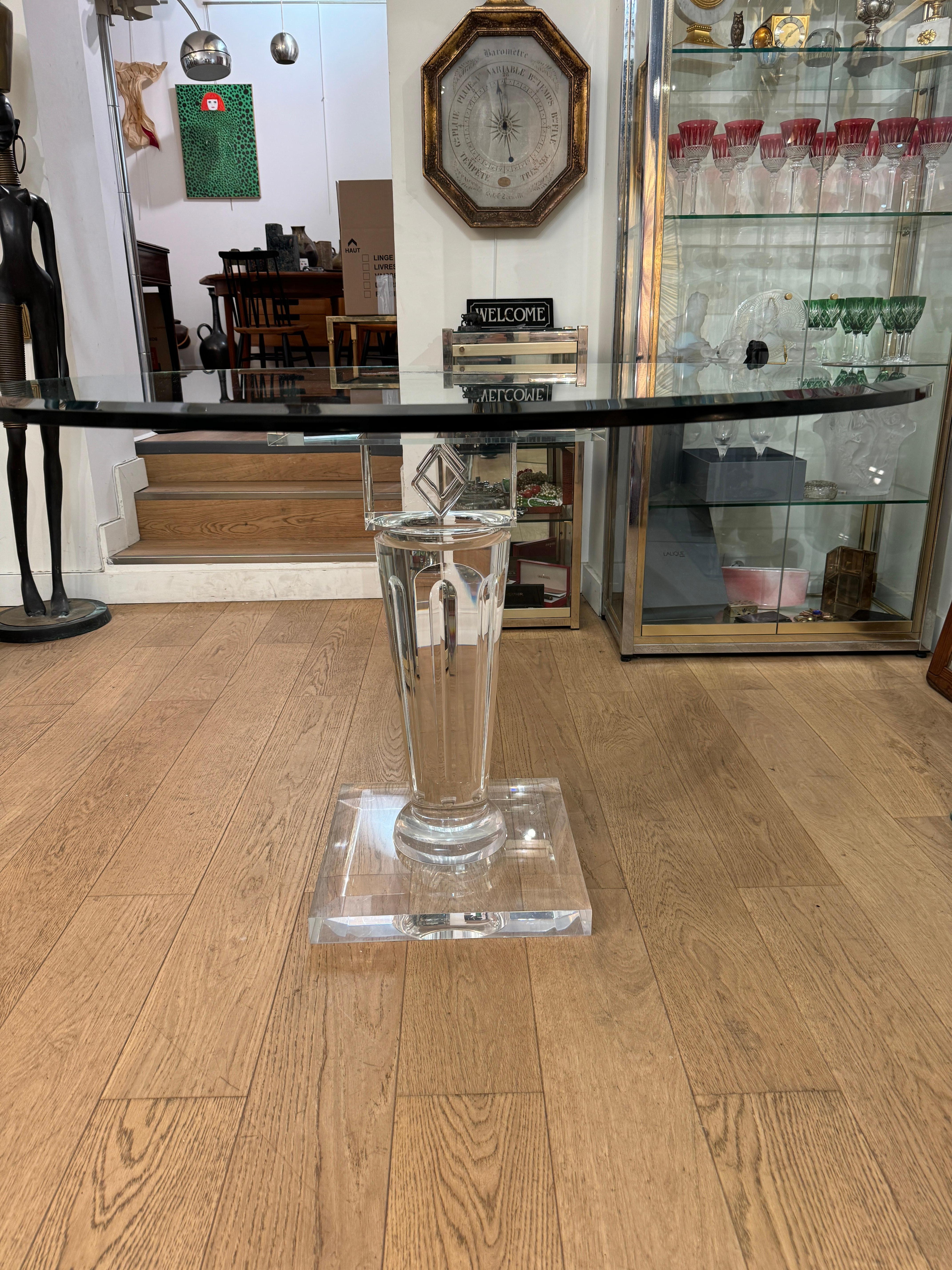 Table à manger en plexiglass et verre Fabian art Roma 5