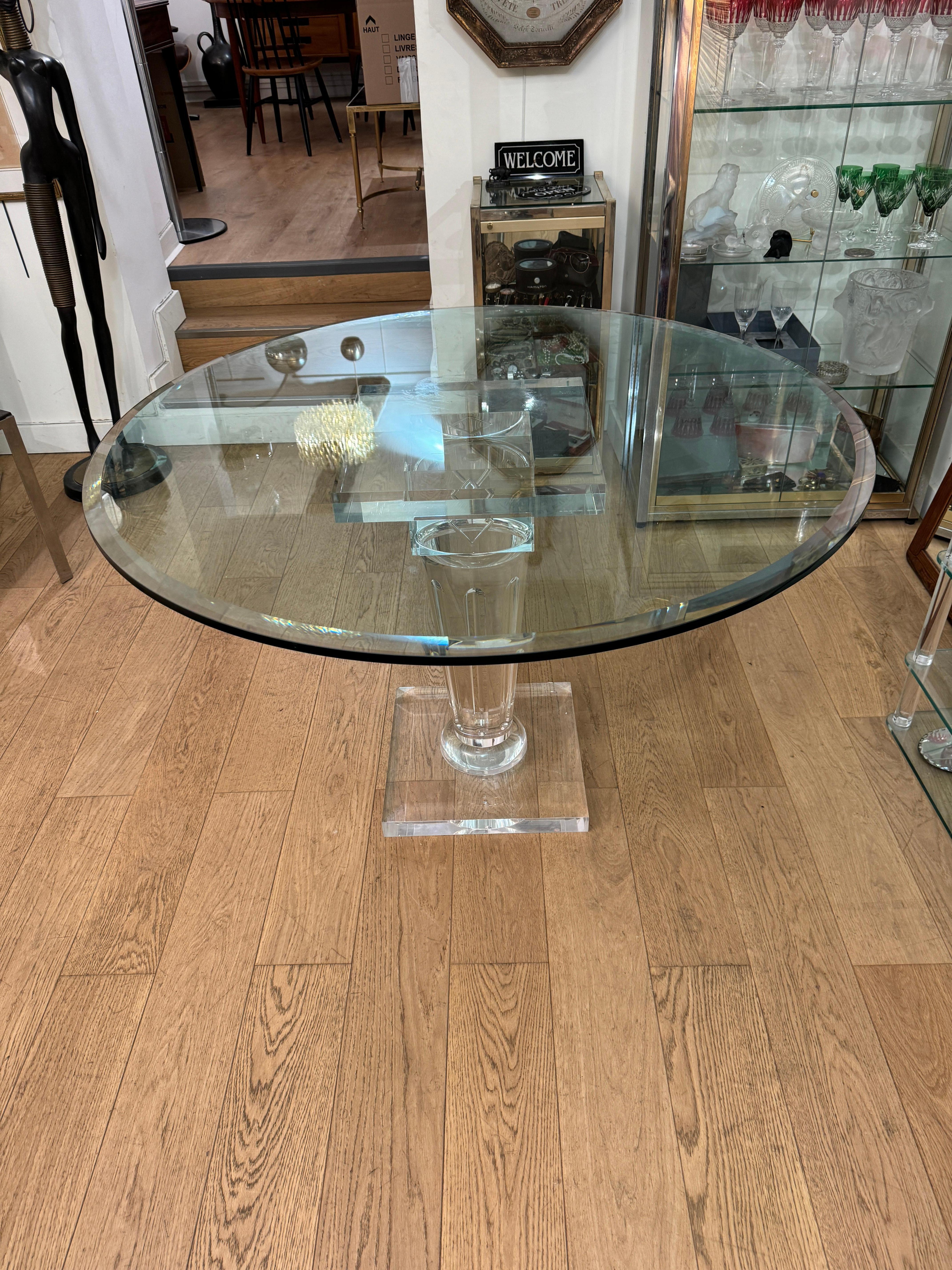 Table à manger en plexiglass et verre Fabian art Roma 6