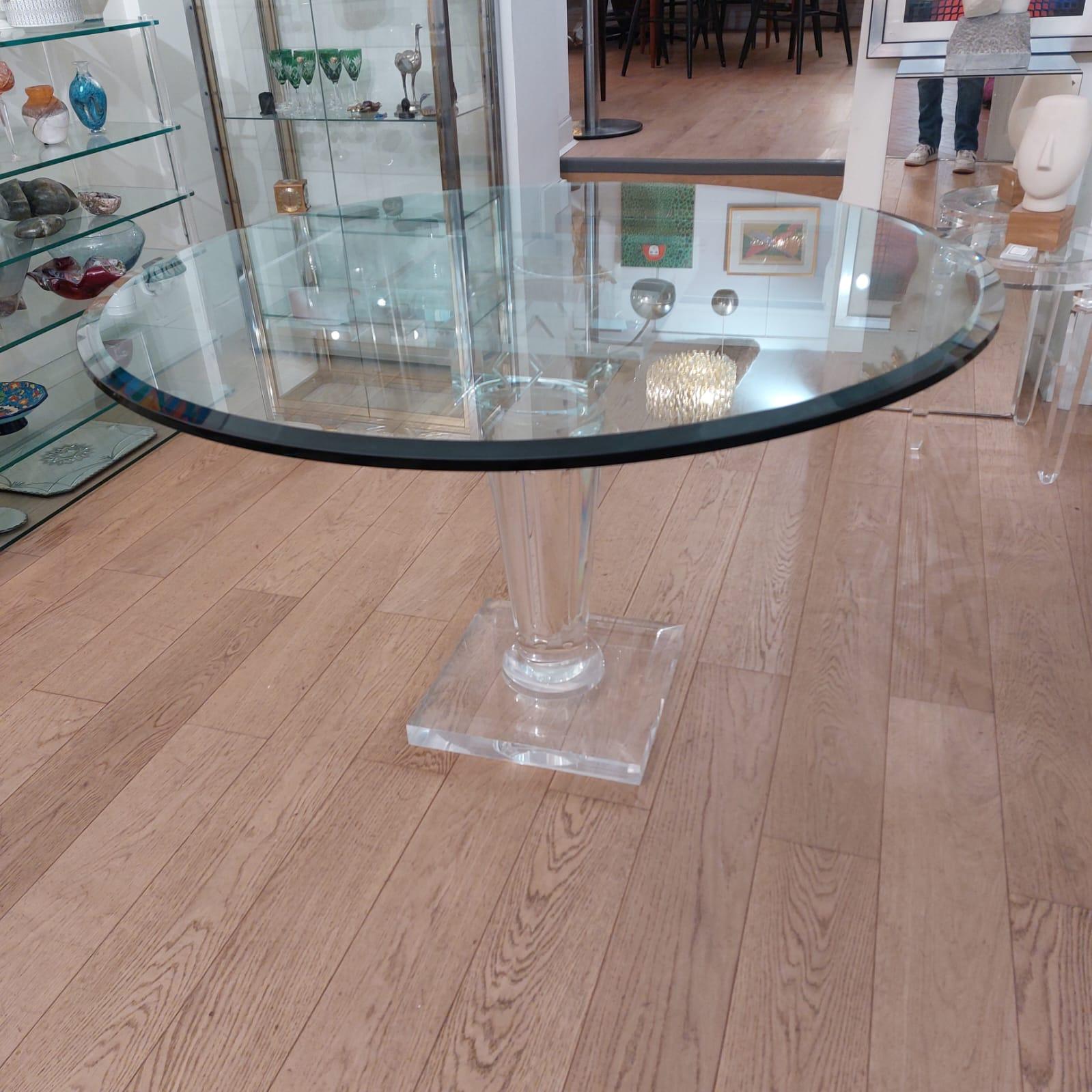 Late 20th Century Table à manger en plexiglass et verre Fabian art Roma