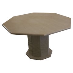 Table À Manger Octogonale En Travertin Italien, 1970