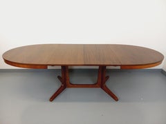 Table à manger ovale Baumann vintage des années 60 70 en bois d’orme