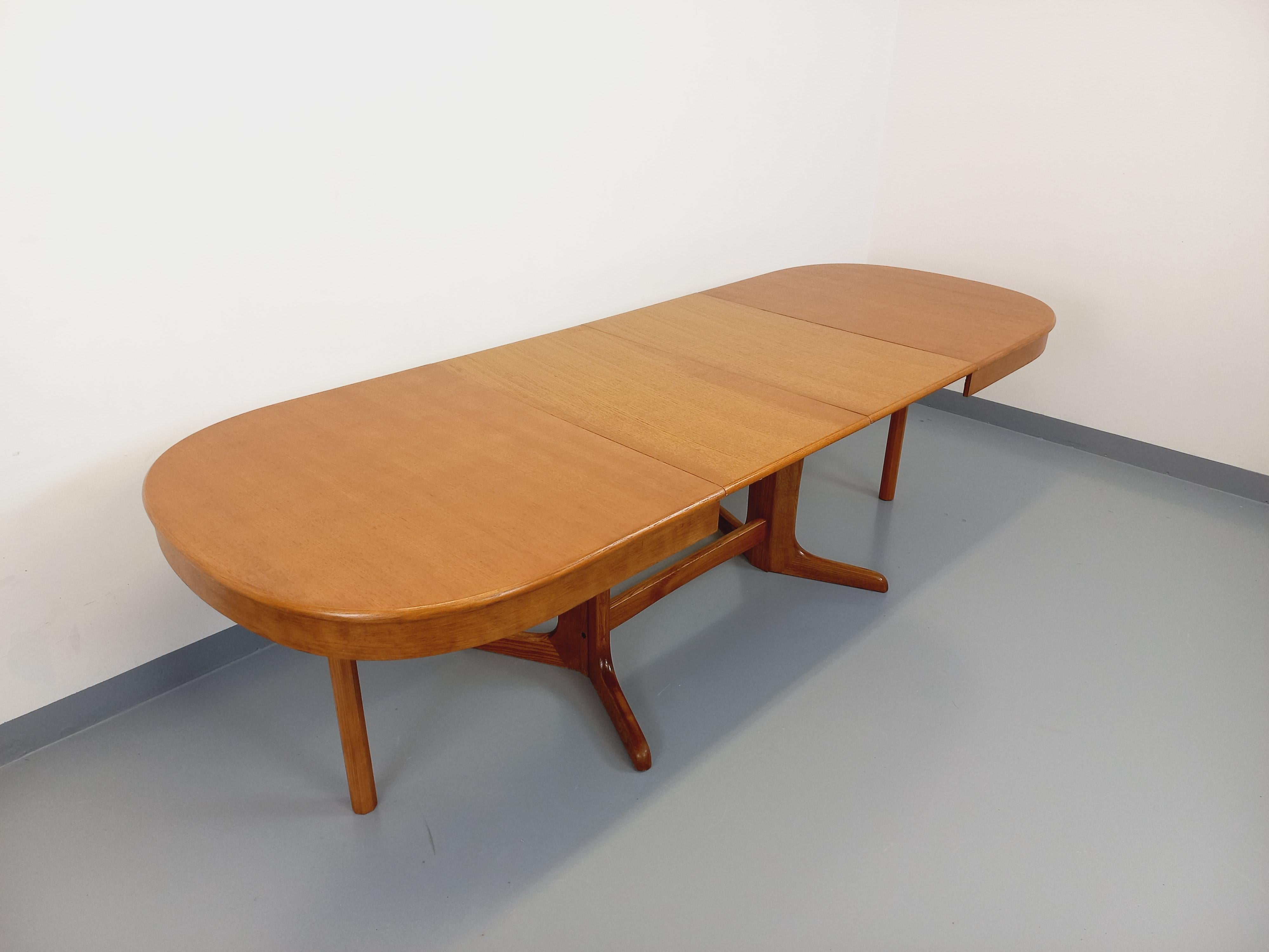 Bois Table à manger ovale style scandinave vintage en chêne et en orme 4 rallonges