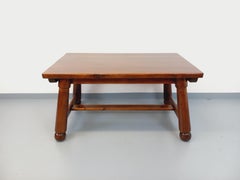 Table à manger rectangulaire brutaliste de Georges Robert en bois de pin foncé