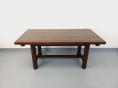 Table à manger rectangulaire brutaliste de Robert The en bois de pin foncé