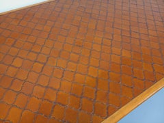 Table à manger rectangulaire en bois et céramique des années 50 60