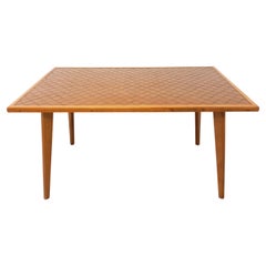 Table à manger rectangulaire en bois et céramique des années 50 60