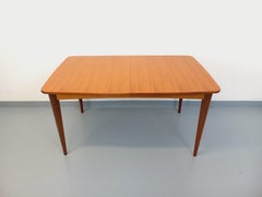 Table à manger rectangulaire style scandinave vintage des années 50 60 en teck