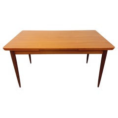 Table à manger rectangulaire style scandinave Vintage des années 50 60 en teck