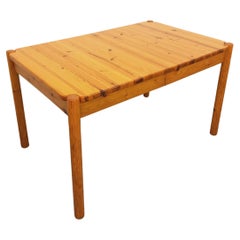 Table à manger rectangulaire vintage en pin des années 60 70 avec rallonge