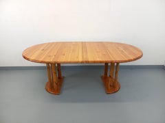 Table à manger ronde scandinave vintage style Rainer Daumiller en pin années 60