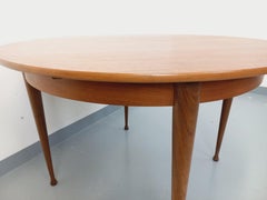 Table à manger ronde style scandinave vintage des années 50 60 en teck