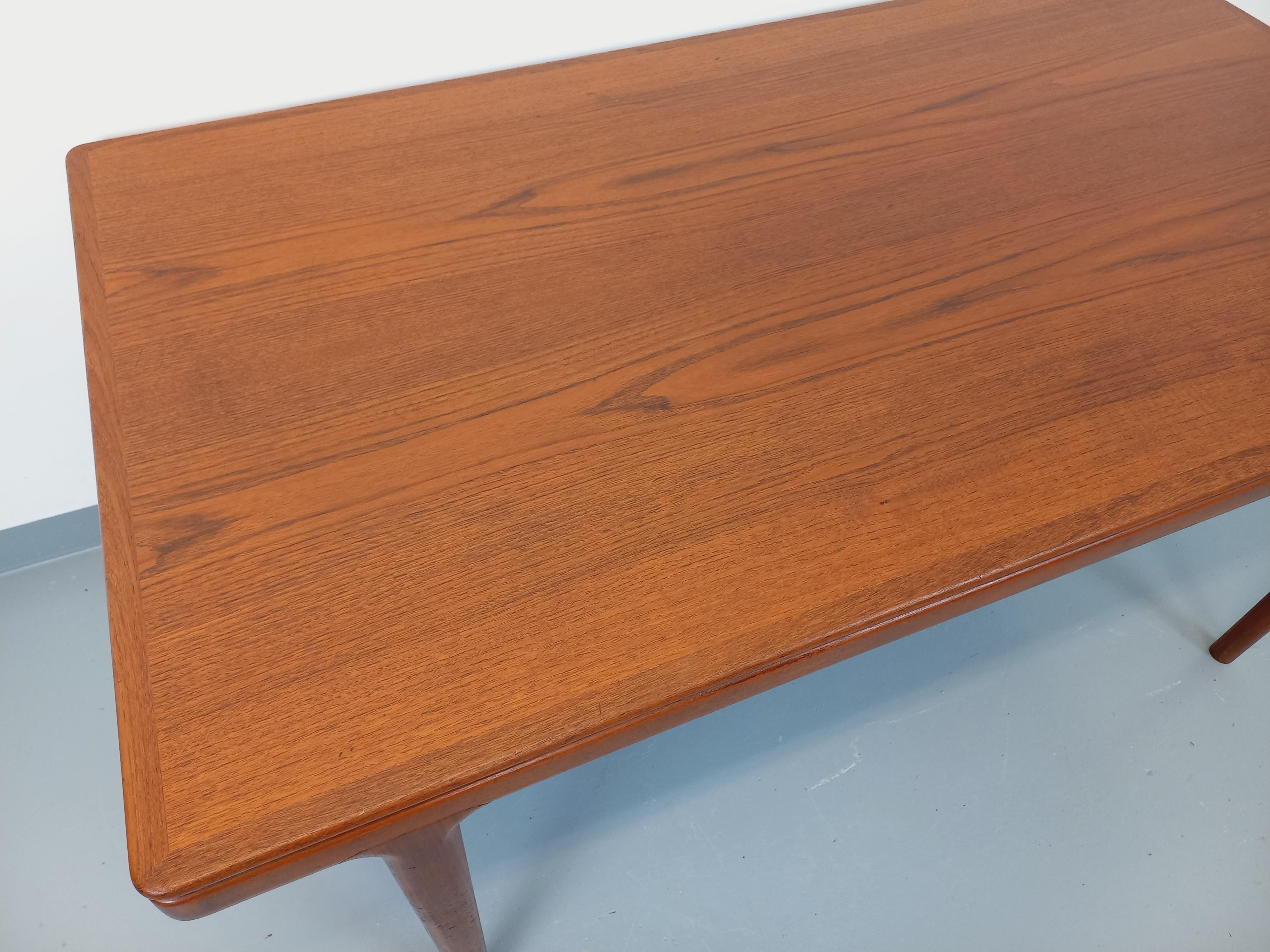 Tavolo da pranzo scandinavo rettangolare vintage di Johannes Andersen per Samcom in vendita 7