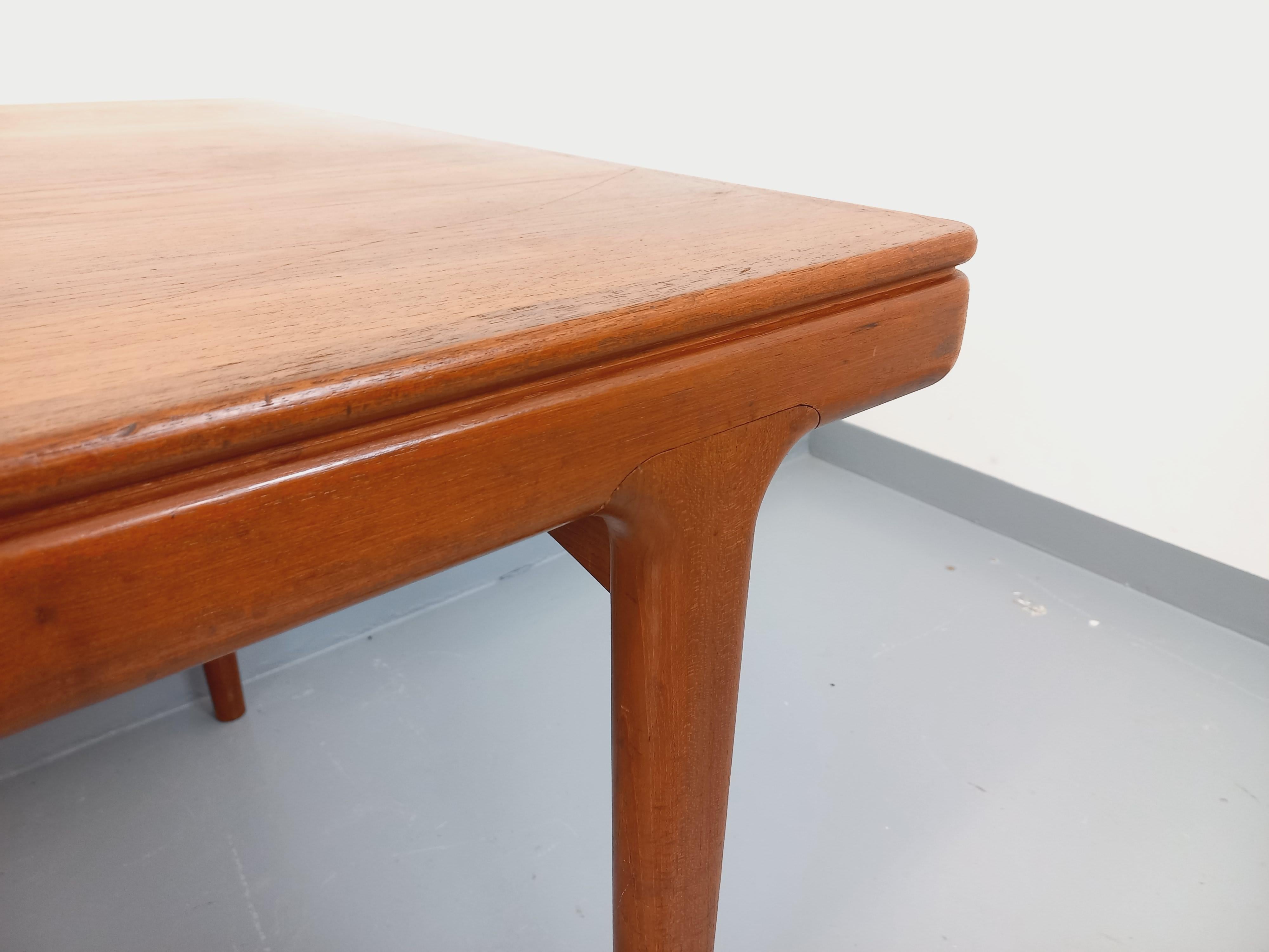 Tavolo da pranzo scandinavo rettangolare vintage di Johannes Andersen per Samcom in vendita 1