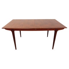 Table à manger scandinave vintage en teck avec rallonge des années 50 60