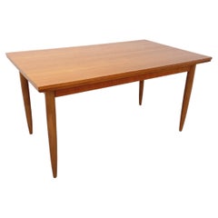 Table à manger style scandinave Vintage des années 50 60 en teck avec rallonges