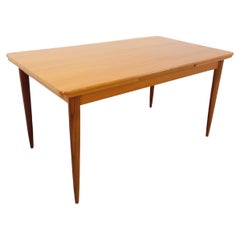 Table à manger style scandinave vintage des années 50 60 en teck avec rallonges