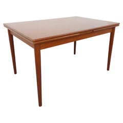 Table à manger style scandinave Vintage des années 50 60 en teck avec rallonges