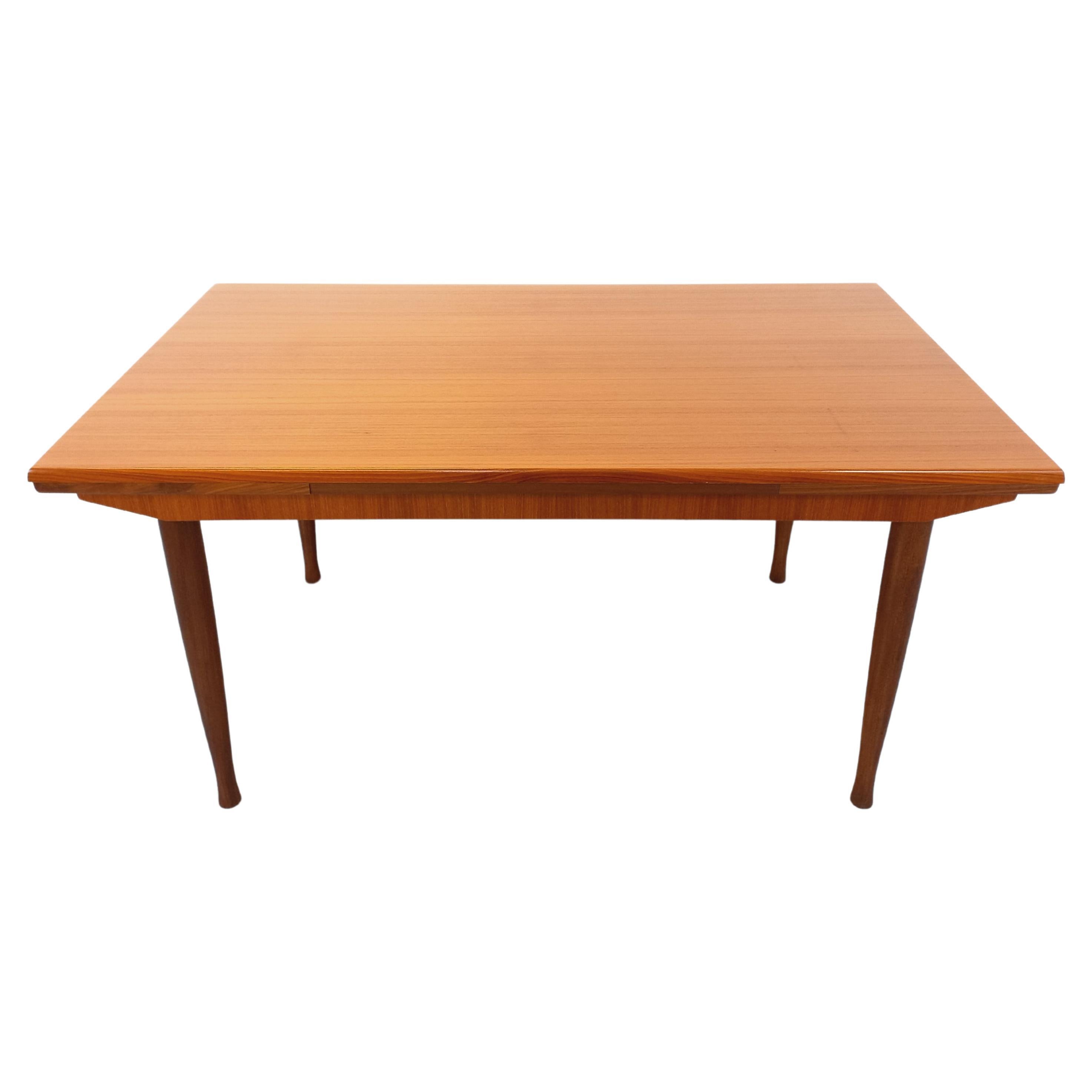 Table à manger style scandinave vintage des années 50 60 en teck avec rallonges