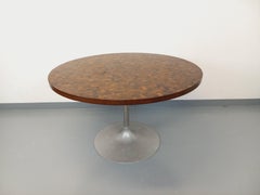 Table à manger tulipe ronde vintage de Dieter Wackerlin style Knoll années 60