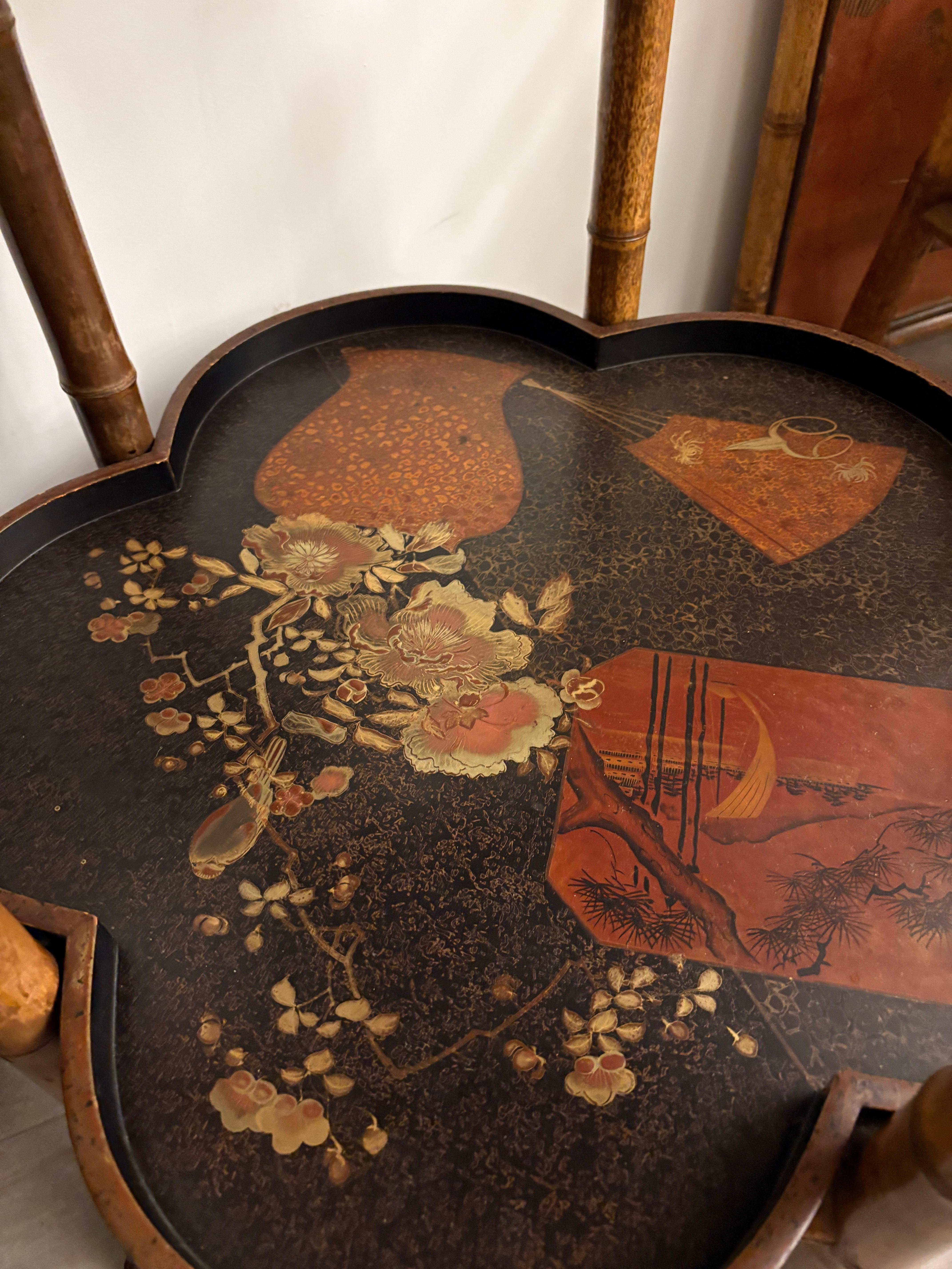 French Table à thé en bambou For Sale