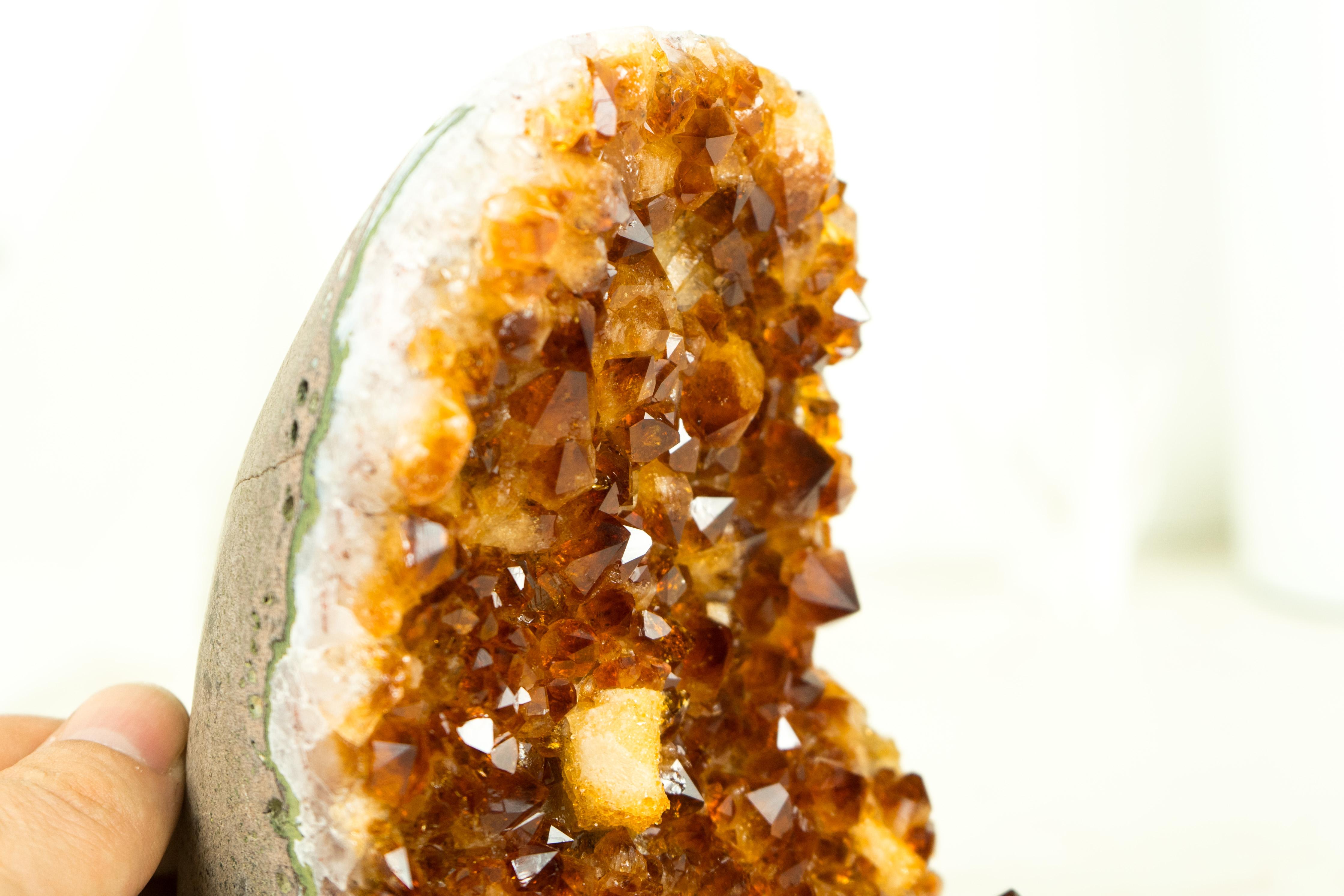 Table Accent Citrine Cluster with Madeira Citrine Druzy and Calcite For Sale 4