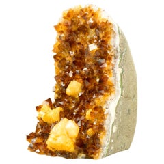 Table Accent Citrine Cluster with Madeira Citrine Druzy and Calcite