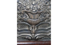 Table alarm clock in rosewood with silver applications