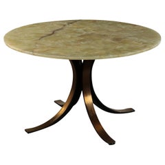 Vintage Table, Aluminum and Onyx Osvaldo Borsani, Italy, 1960s-1970s
