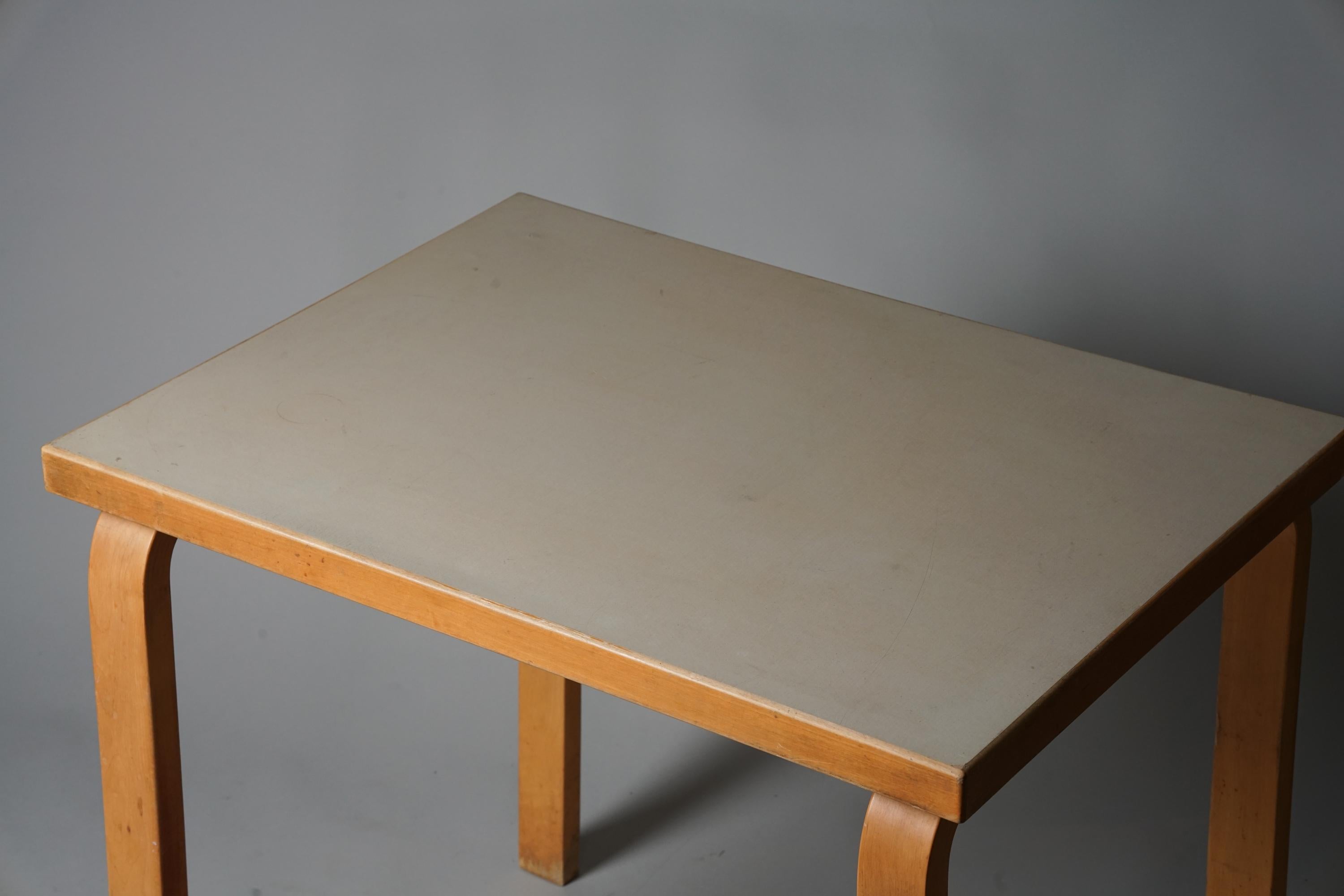 Birch Table, Alvar Aalto, Oy Huonekalu- ja Rakennustyötehdas Ab, 1950s For Sale