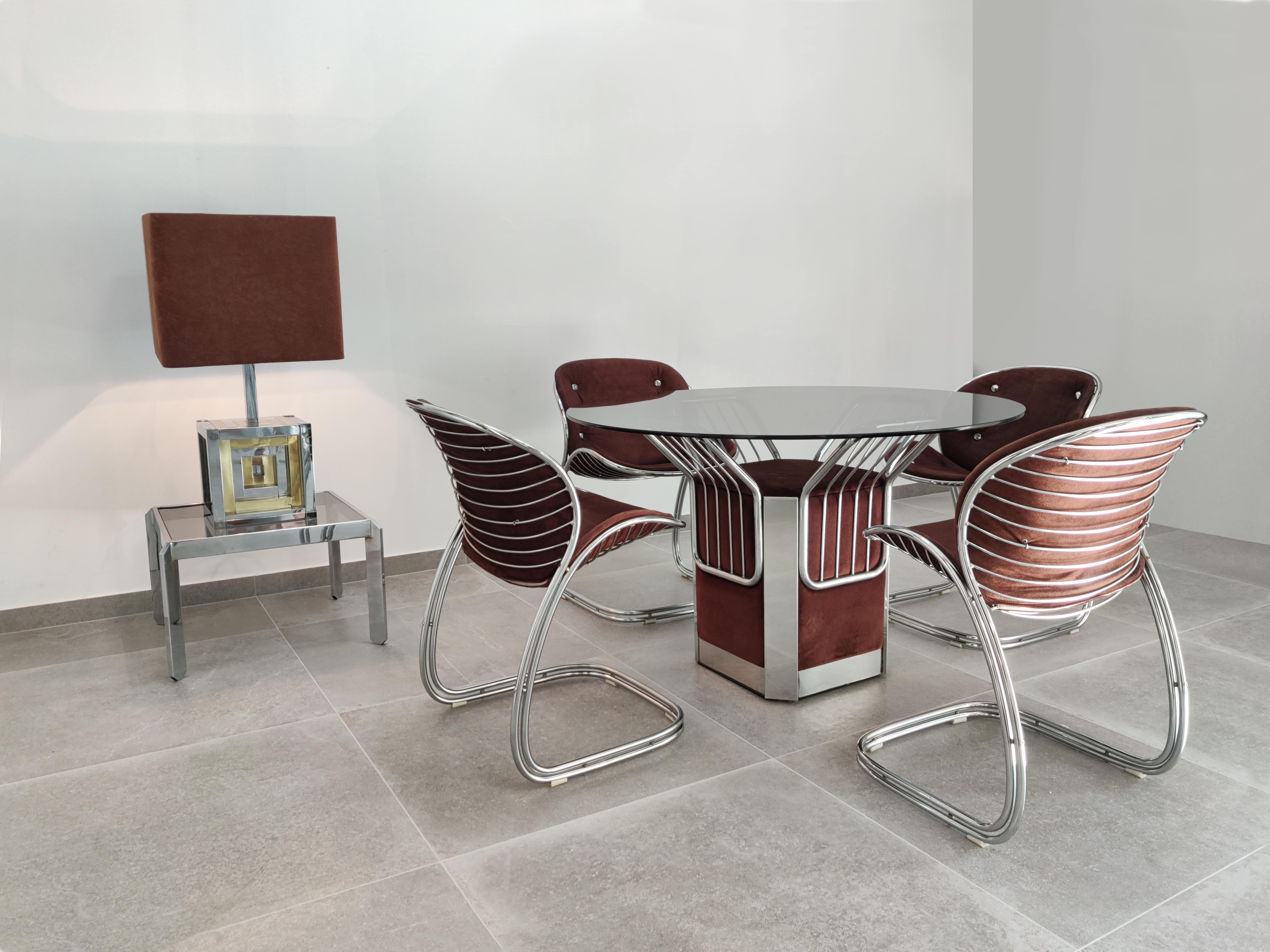 Tisch und 4 Stühle von Gastone Rinaldi für Vidal Grau, 1970er Jahre (Space Age) im Angebot