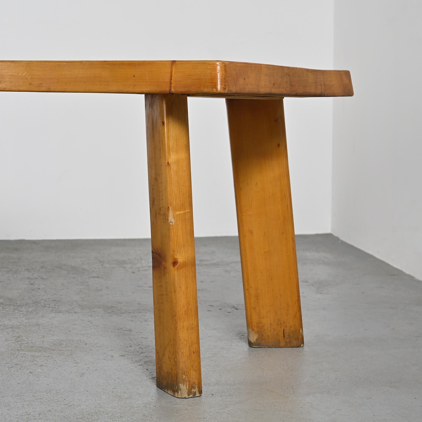 Table et bancs en Wood Wood de Christian Durupt, circa 1960 en vente 6