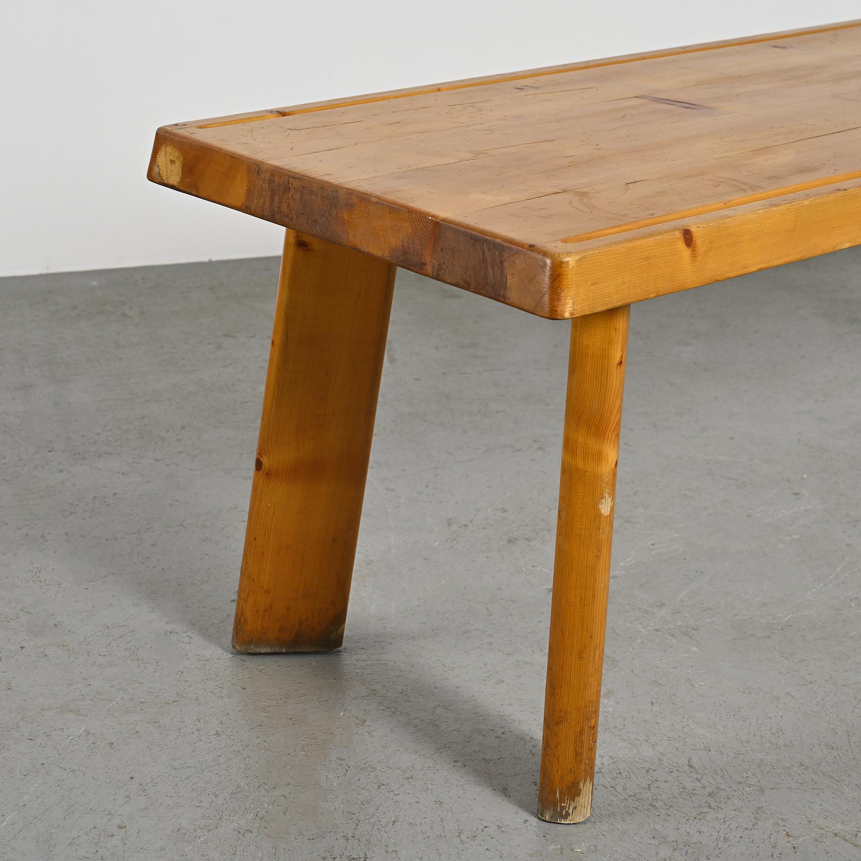 Table et bancs en Wood Wood de Christian Durupt, circa 1960 en vente 9