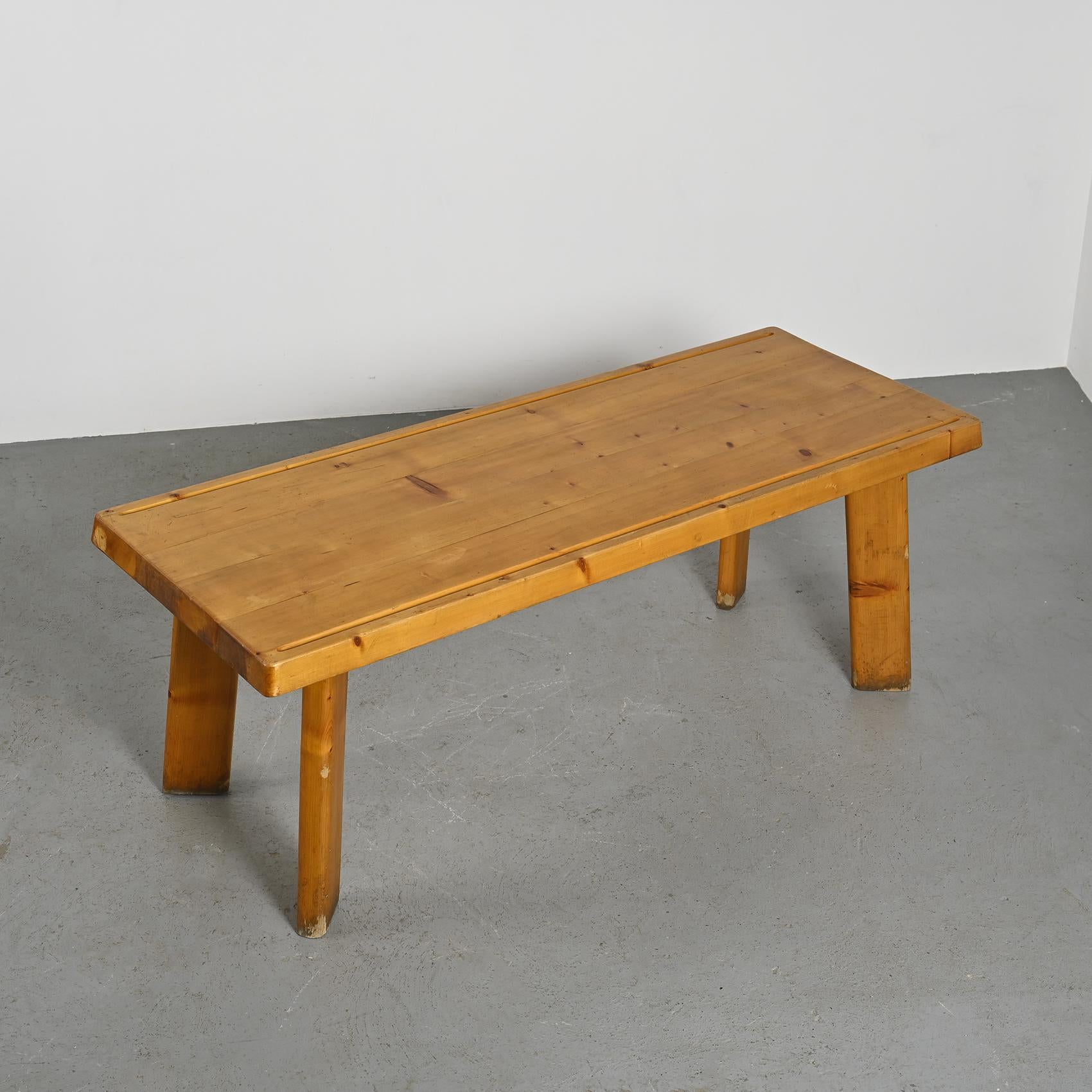 Table et bancs en Wood Wood de Christian Durupt, circa 1960 en vente 10