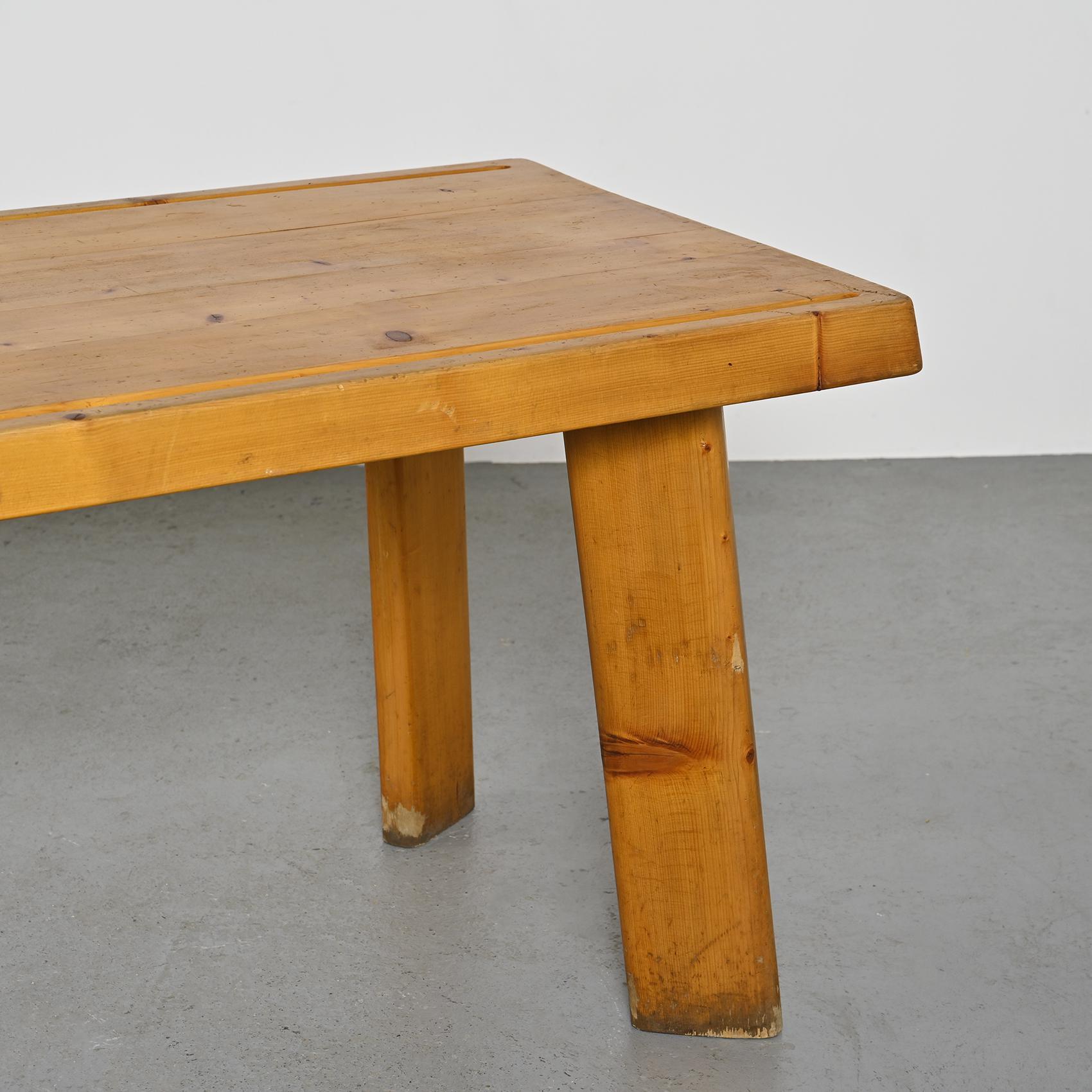 Table et bancs en Wood Wood de Christian Durupt, circa 1960 en vente 11