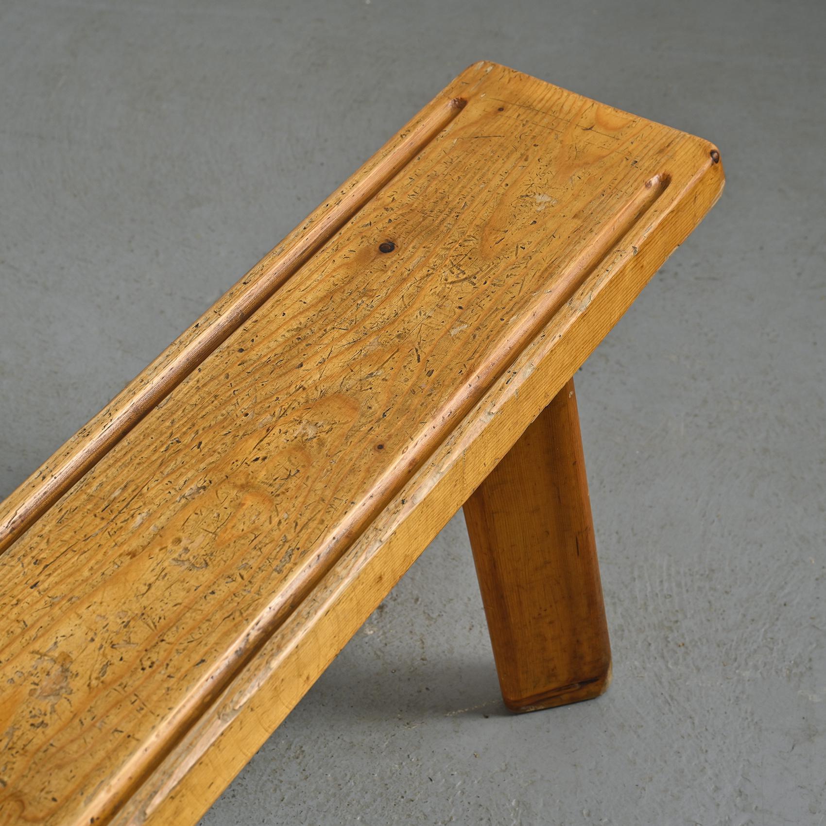 Mid-Century Modern Table et bancs en Wood Wood de Christian Durupt, circa 1960 en vente