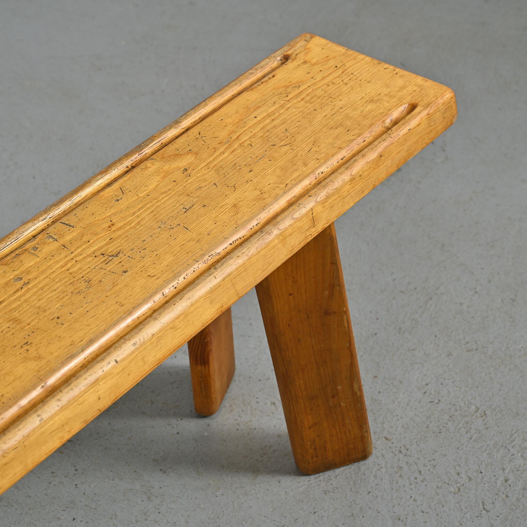 20ième siècle Table et bancs en Wood Wood de Christian Durupt, circa 1960 en vente